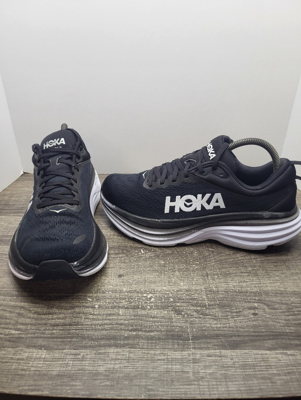 Hoka One One Bondi 8 Womens Running Walking Athletic Shoes Black Size: 9 B